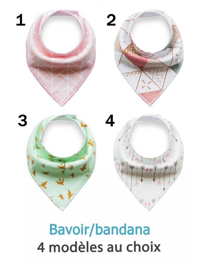 Bavoir triangle style bandana - fille