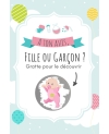 Carte à gratter annonce du sexe "Fille ou Garçon ?"