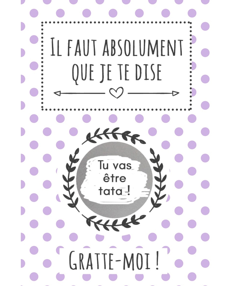 Carte à gratter à personnaliser pour demande originale