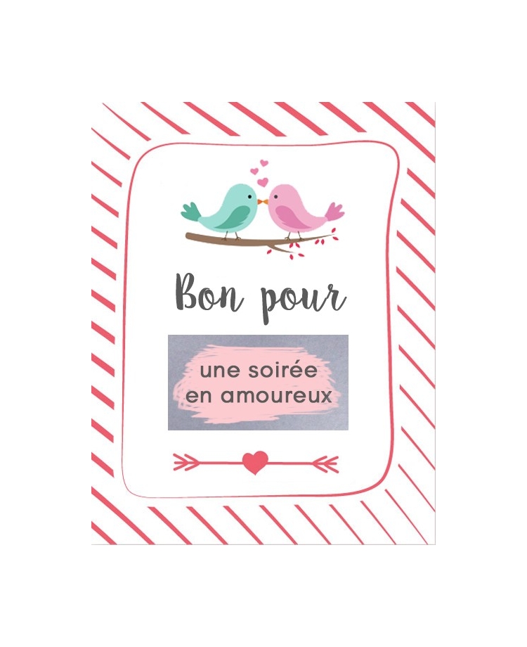 Carte à gratter "Bon pour une soirée en amoureux"