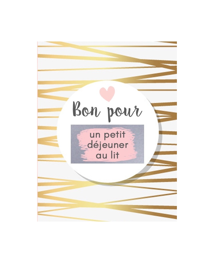 Carte à gratter saint valentin "bon pour un petit déjeuner au lit"