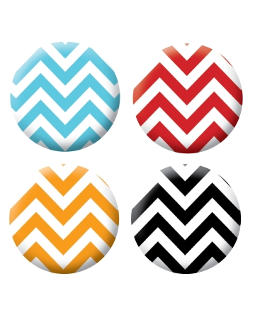 Lot 4 badges Géométriques chevrons scrapbooking