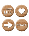 Badges motif bois loisirs créatifs