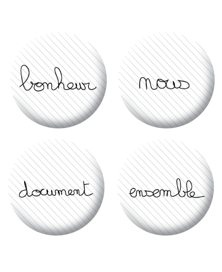 Badges mots loisirs créatifs