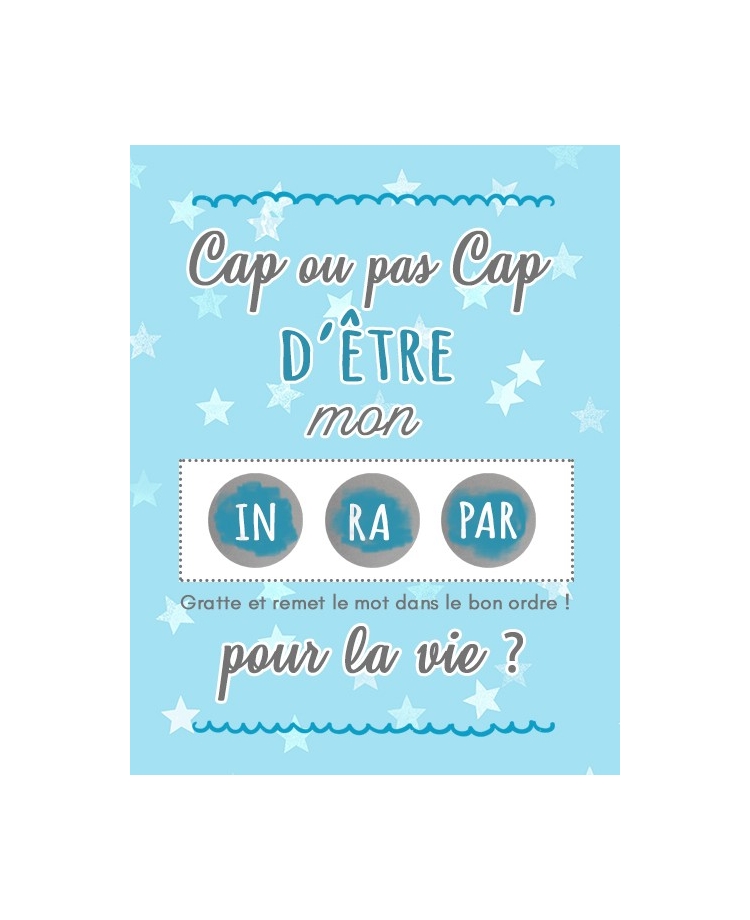 carte à gratter pour une demande de parrain
