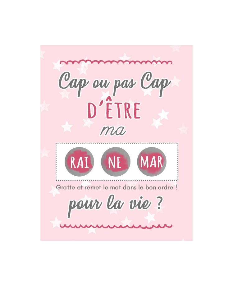 carte à gratter pour une demande de marraine