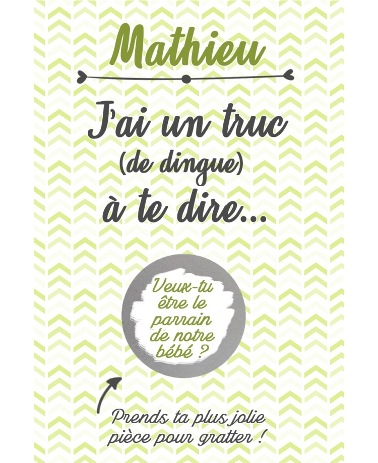 Carte à gratter "veux tu être le parrain ?" demande originale
