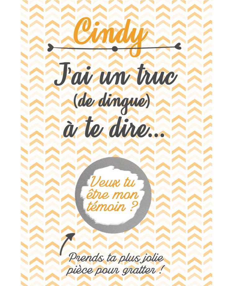 Carte à gratter "J'ai un truc de dingue à te dire" pour annonce ou demande originale