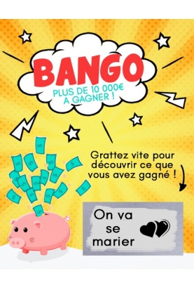 Mini-carte à gratter "Bango" pour annonce originale