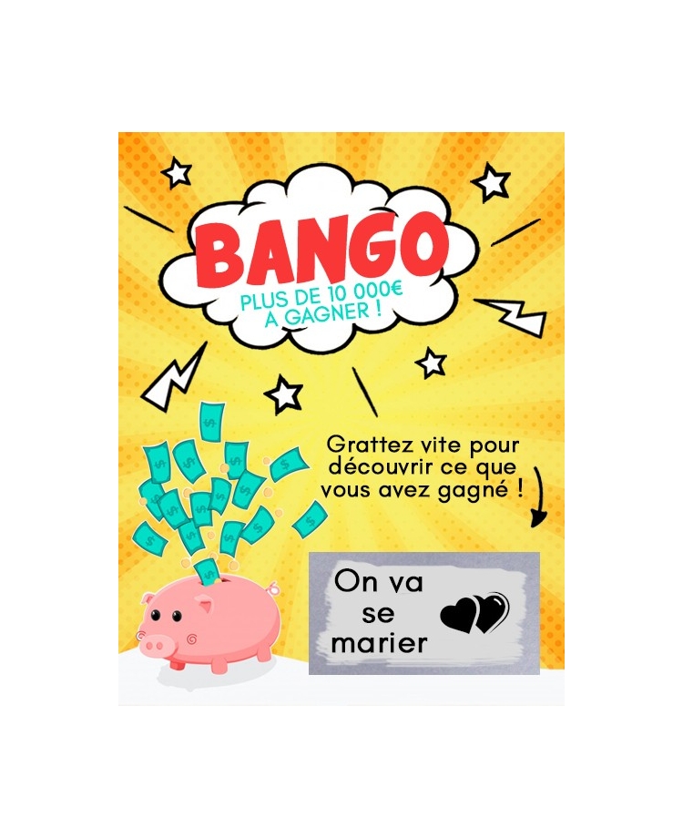 Mini-carte à gratter "Bango" pour annonce originale