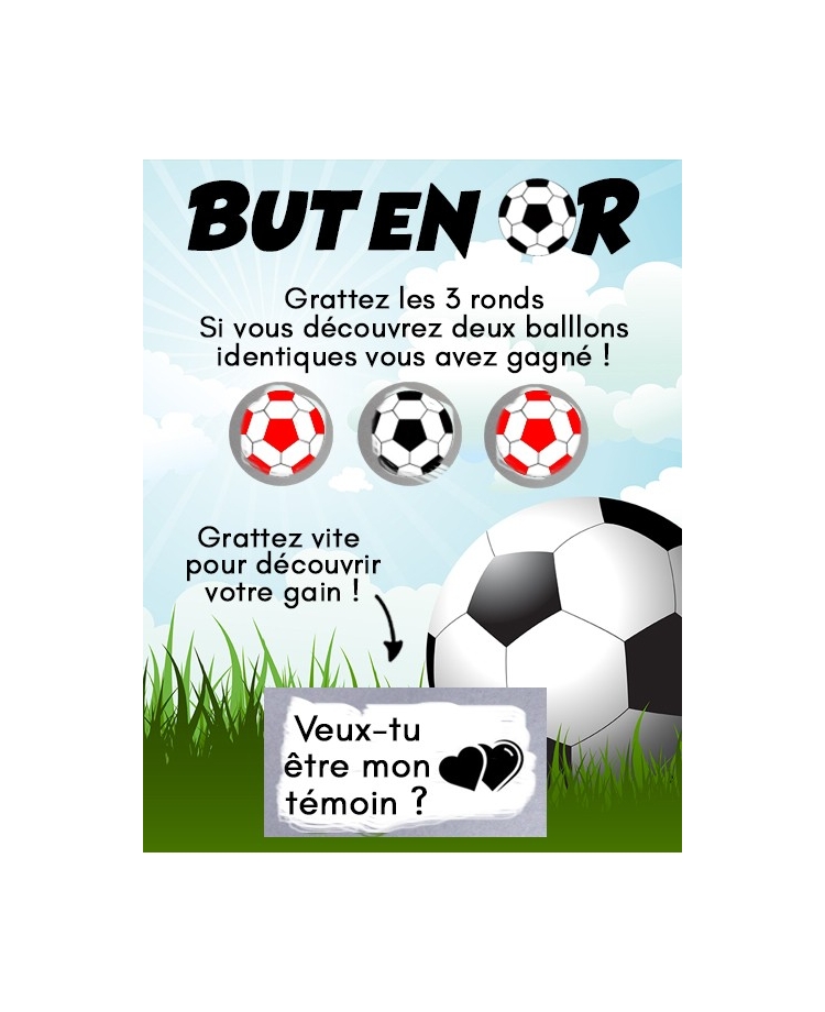 Carte à gratter demande de témoin, annonce originale