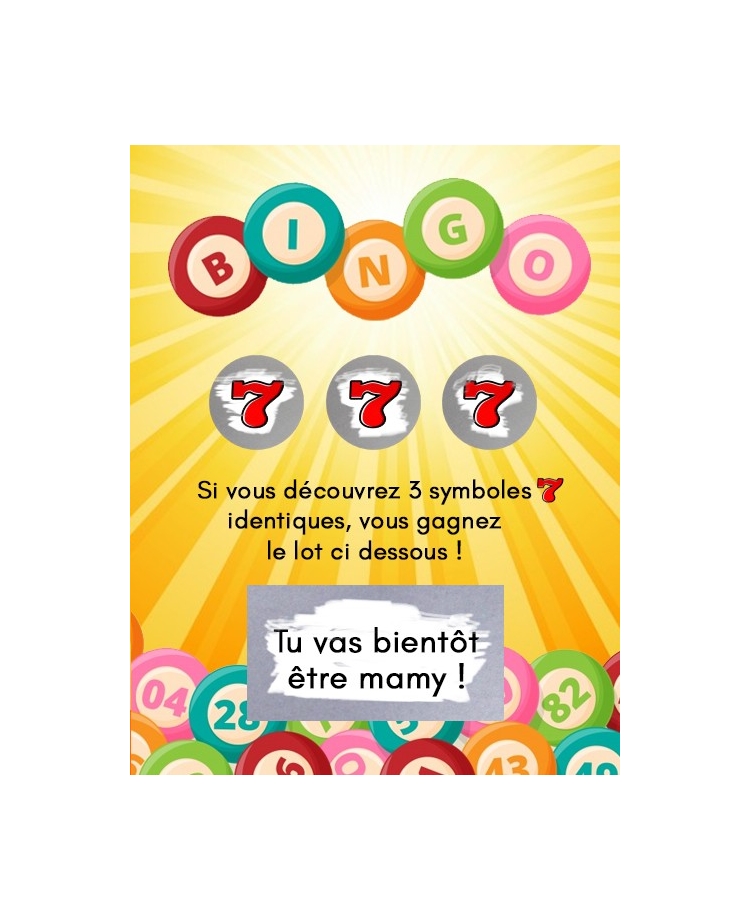Mini-carte à gratter "Bingo" pour annonce ou demande originale