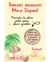 Carte à gratter bonnes vacances ATSEM, Maîtresse, Nounou. carte maitresse. merci maitresse