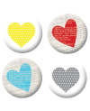 Badges coeurs colorés scrapbooking