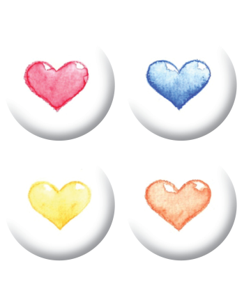 Badges coeurs aquarelle scrapbooking