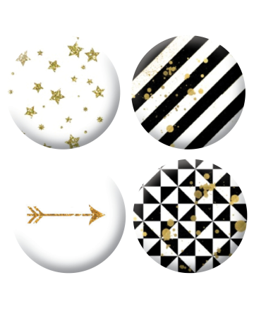 Badges noir et doré scrapbooking