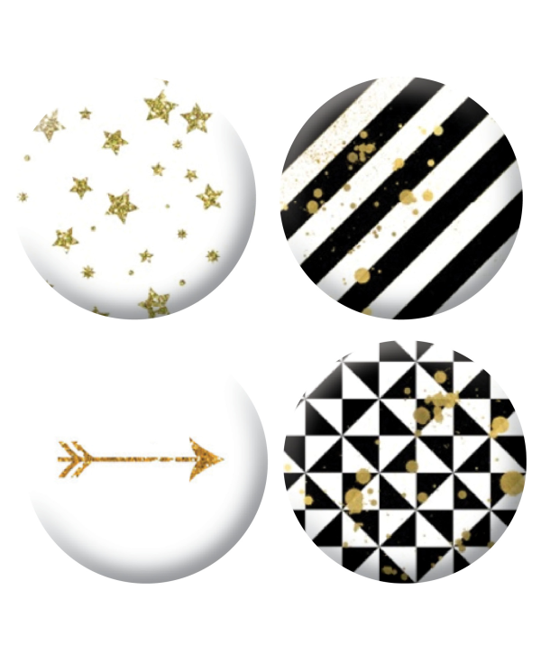 Badges noir et doré scrapbooking