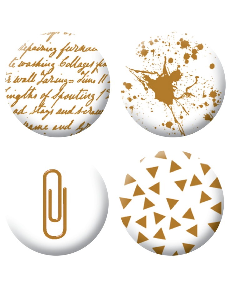 Badges dorés scrapbooking