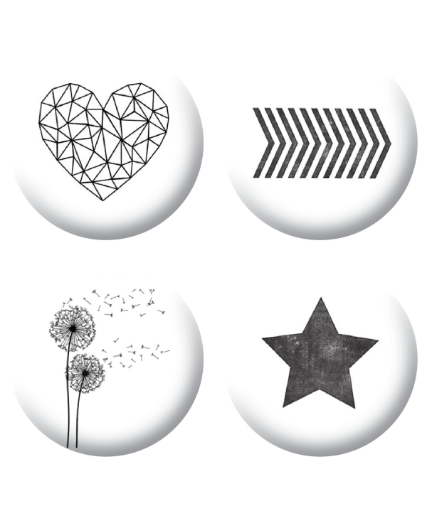 Badges graphiques noirs scrapbooking