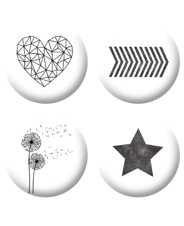 Badges graphiques noirs scrapbooking