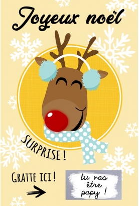 Mini-carte à gratter "Joyeux Noël" pour annonce ou demande originale