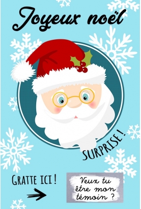 Mini-carte à gratter "Joyeux Noël" pour annonce ou demande originale