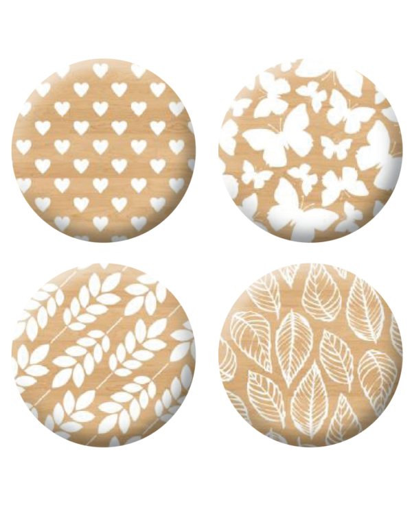 Badges fond bois scrapbooking