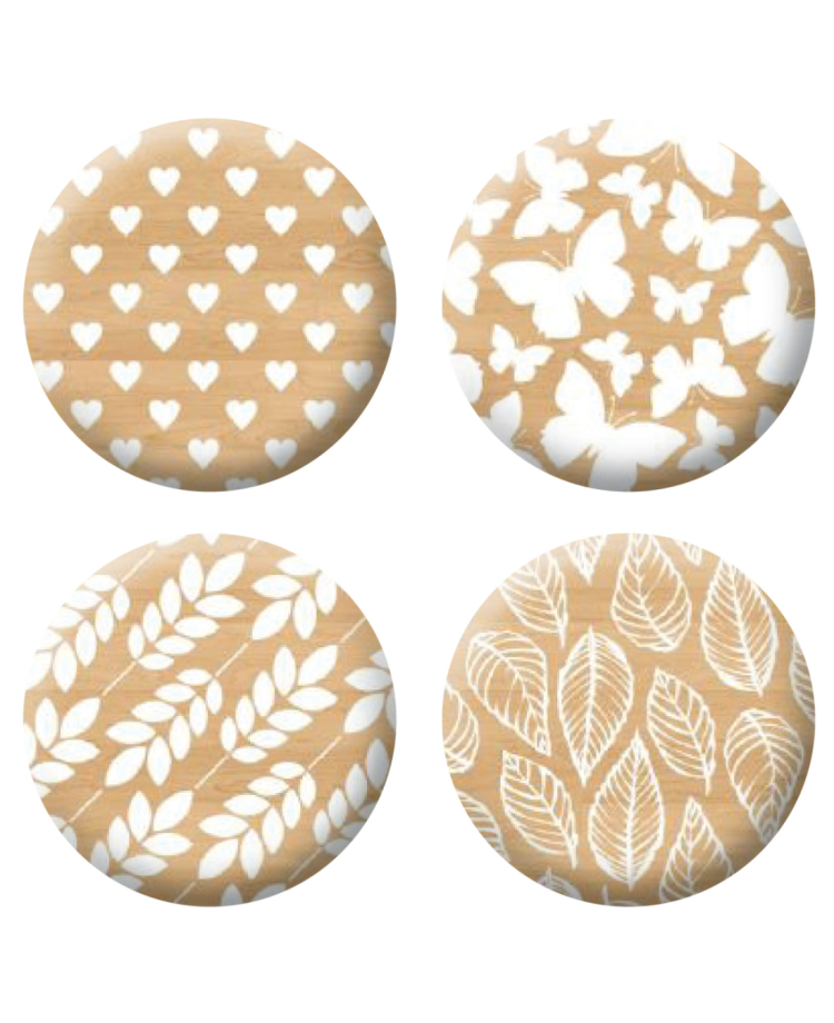 Badges fond bois scrapbooking