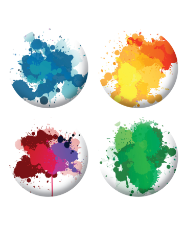 Badges taches colorés scrapbooking