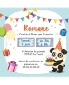 Carte d'invitation anniversaire à gratter - panda
