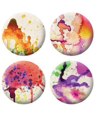 Badges taches colorés scrapbooking