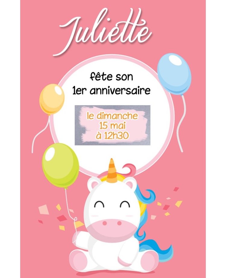 Petite carte d’invitation à gratter - 1 an de bébé