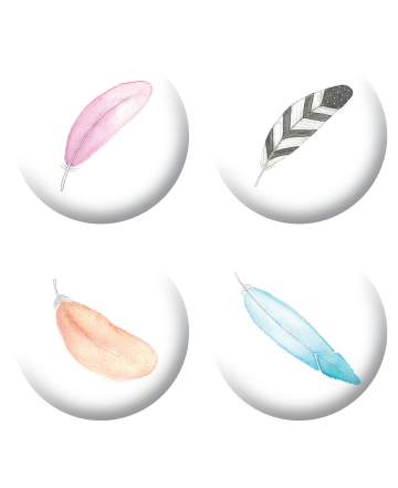 Badges plumes scrapbooking