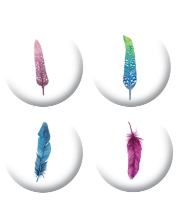 Badges plumes scrapbooking