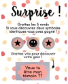 Mini carte à gratter "Surprise !" pour annonce ou demande originale