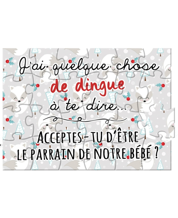 Puzzle spécial noël "J'ai quelque chose de dingue à te dire" personnalisable