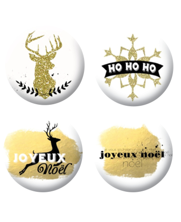Badges noel noir et doré scrapbooking