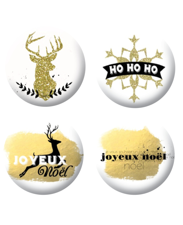 Badges noel noir et doré scrapbooking