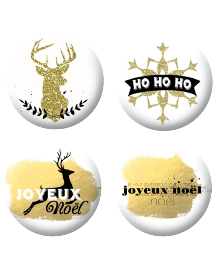 Badges noel noir et doré scrapbooking