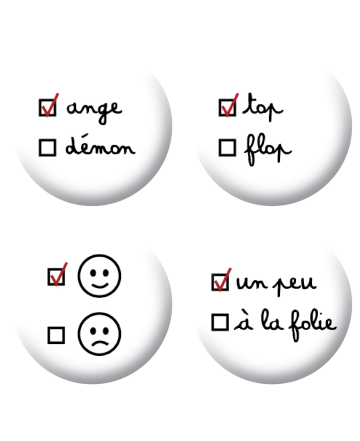 Badges case à cocher scrapbooking