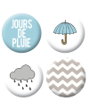 Badges jour de pluie scrapbooking
