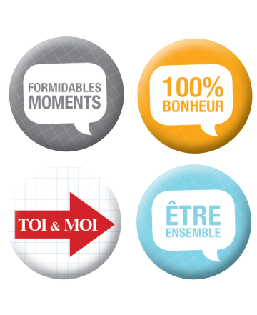 Badges textes bulles scrapbooking