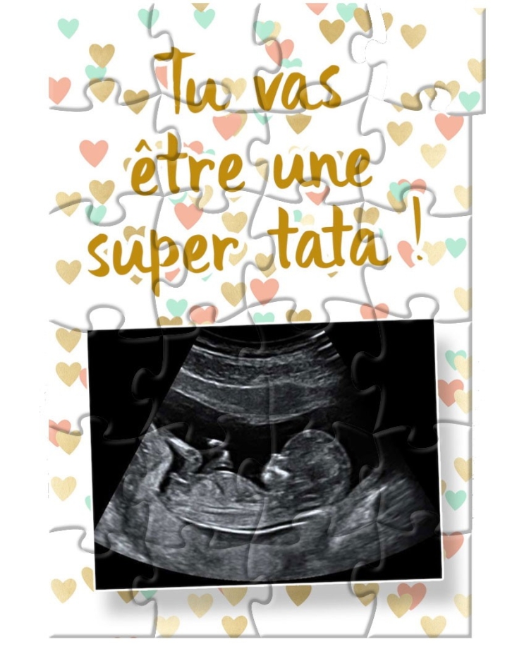 Puzzle grossesse. puzzle echographie. demande marraine.