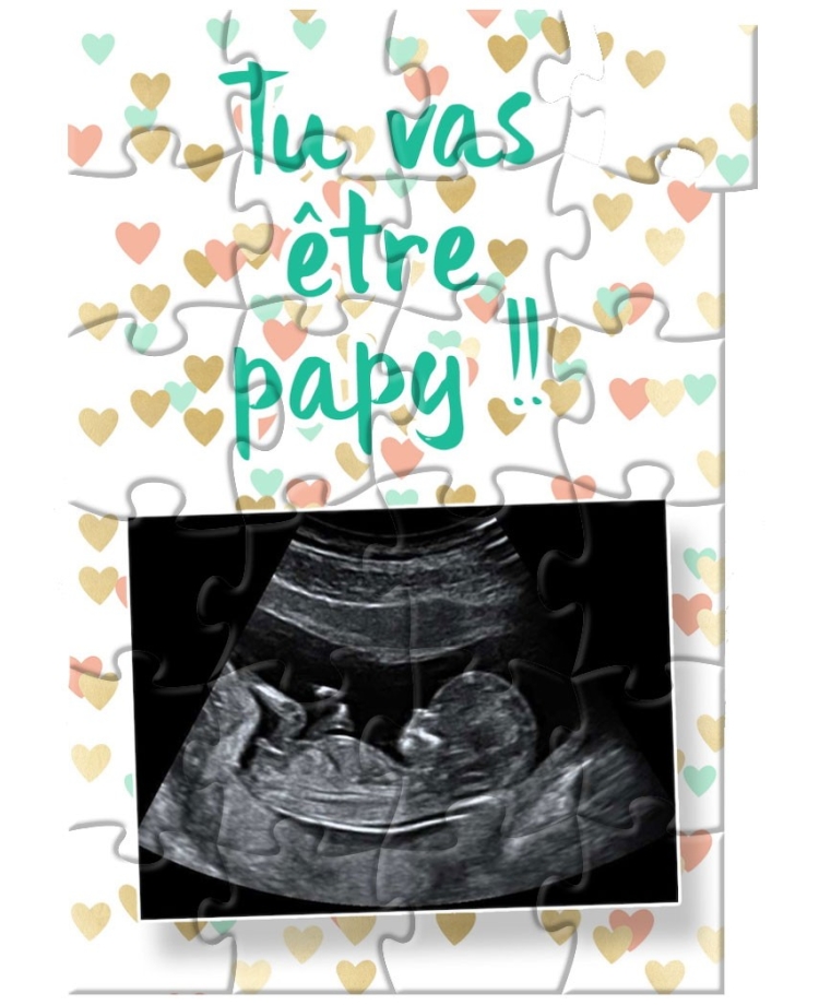 Puzzle grossesse. puzzle echographie. demande parrain. cadeau marraine