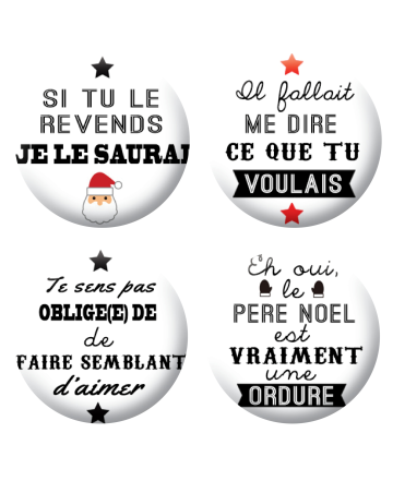 Badges humour noël