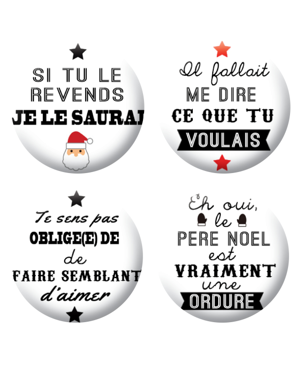 Badges humour noël