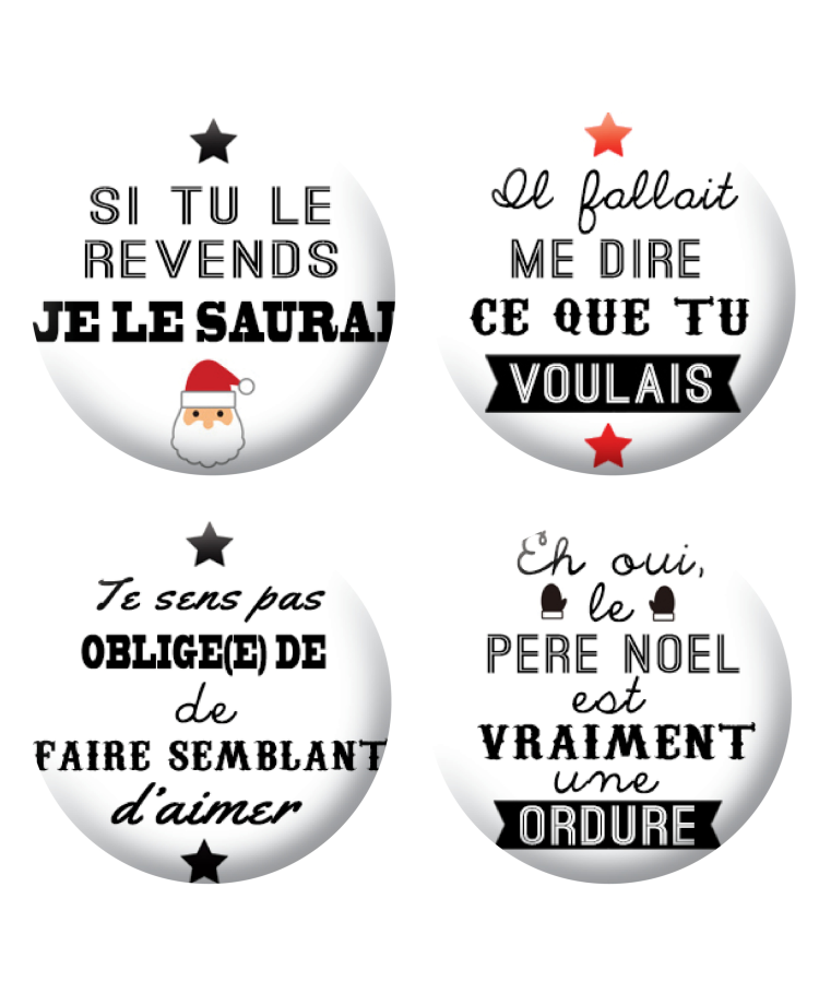 Badges humour noël