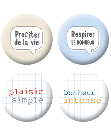 Badges textes et bulles scrapbooking