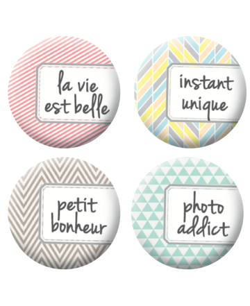 Badges étiquettes scrapbooking