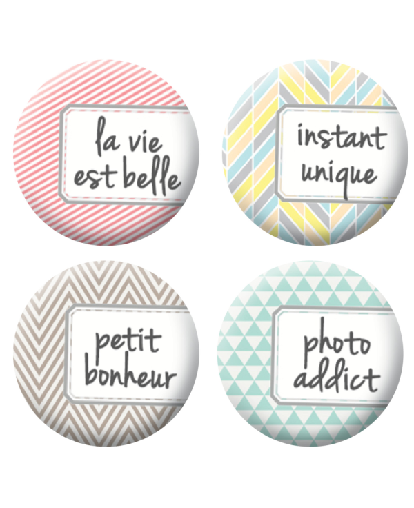 Badges étiquettes scrapbooking